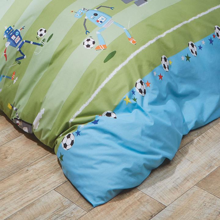 Actual product image Kaeppel Robo football kiwi beaver bed linen