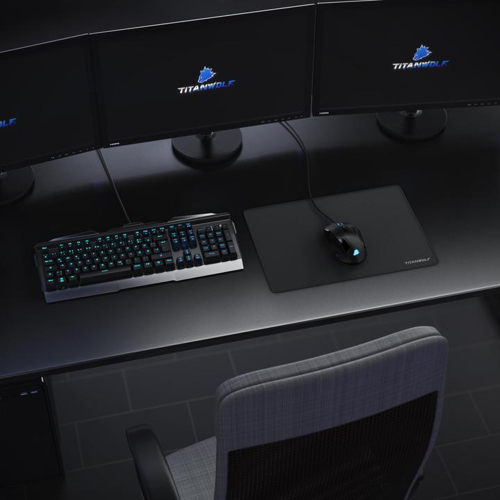 Actual product image Titanwolf Gaming mouse pad, 350 x 250mm speed mouse mat, 3mm height, non-slip, hard-wearing (L)