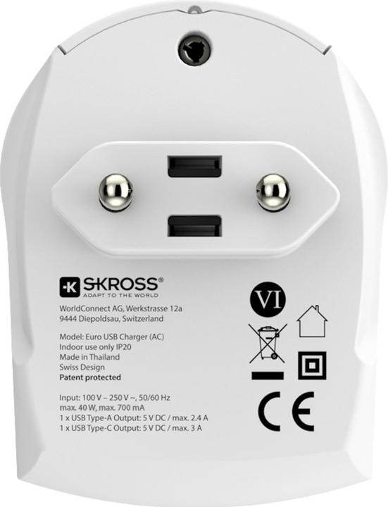 Actual product image Skross Travel power supply 1.302423 700 mA, 5 V