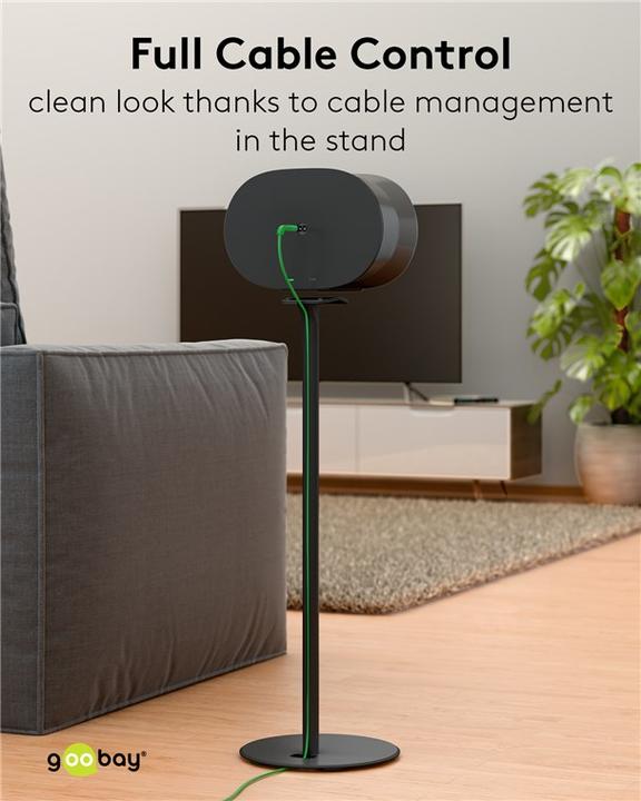 Produktbild Goobay Lautsprecherständer Modern Era 3 Base, schwarz (1 Paar, Ständer, Nicht beweglich)