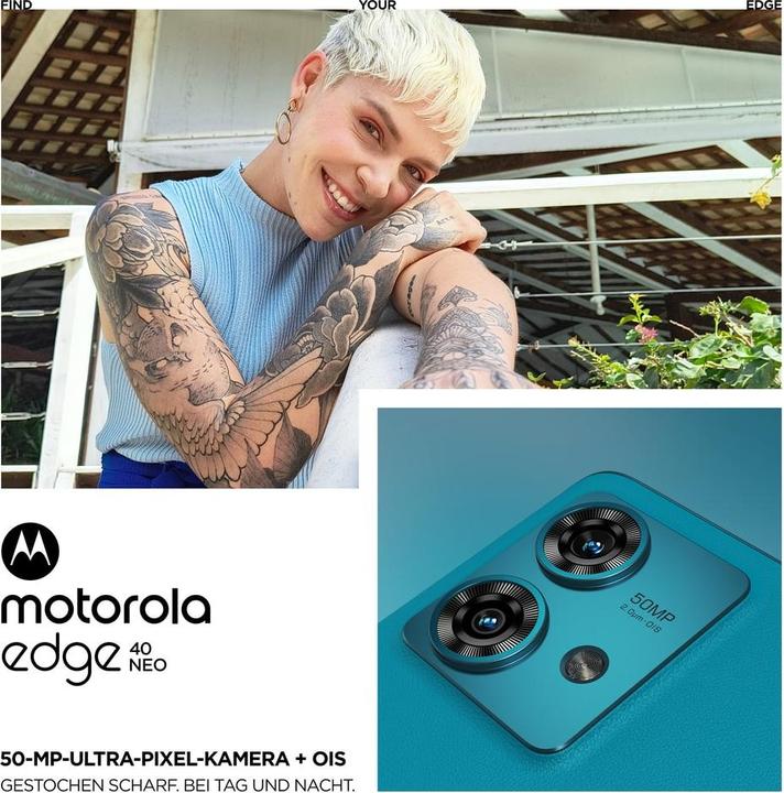 Productafbeelding Motorola Edge 40 Neo (256 GB, Caneelbaai, 6.55", SIM + eSIM, 50 Mpx, 5G)