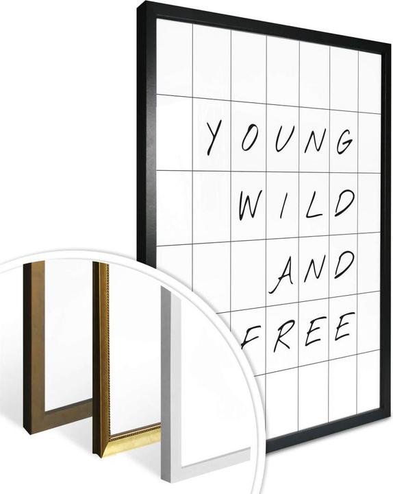 Image du produit Trenddeko avec grille - Jeunes sauvages et libres (100 x 120 cm)