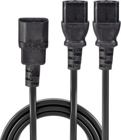 Produktbild Lindy 2m IEC C14 auf 2x IEC C13 Y-Netzkabel (2 m)