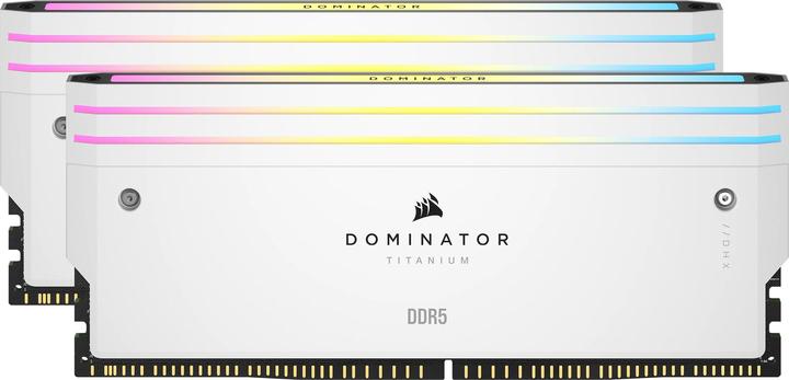 Image du produit Corsair DOMINATOR Titanium Light Enhancement Kit, 2-up config, Functional LEDs, White Heatsink, no DRAM ICs (Multicolore)