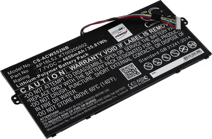 Image du produit AccuCell Batterie Acer Swift 5 SF514-53T-573Y, Swift 5 SF514-52T-599X, type AP16L5J et autres (4650 mAh)