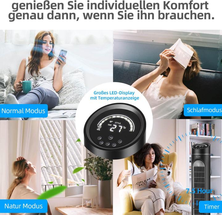 Produktbild Be Cool BE COOL Turmventilator 85W mit Display