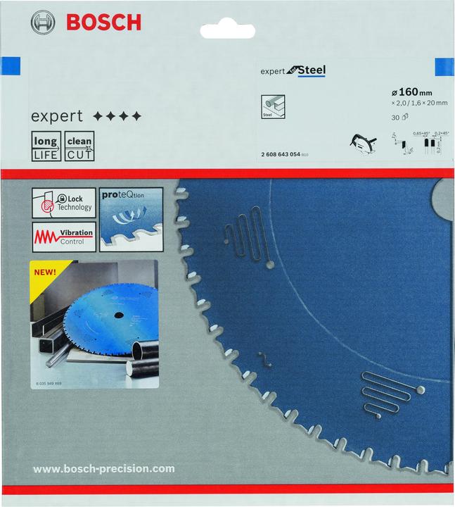 Actual product image Bosch Professional Zubehör Circular saw blade Expert for Steel, 160 x 20 x 2.0 mm, 30