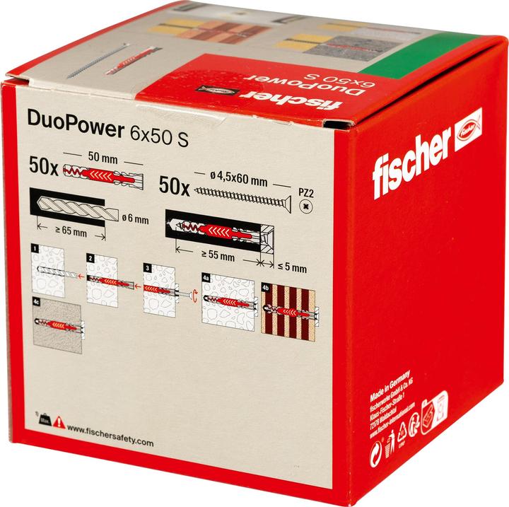 Image du produit Fischer Ancre à 2 composants DUOPOWER 6x50 S (50 pcs)