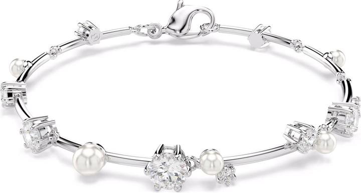 Swarovski Constella Tennis Armband Kristallperle Rundschliffe Weiss (20 cm, Swarovski Metall)