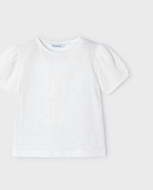 Actual product image MAYORAL T-shirt short sleeve embroidered with palm tree pattern (122)