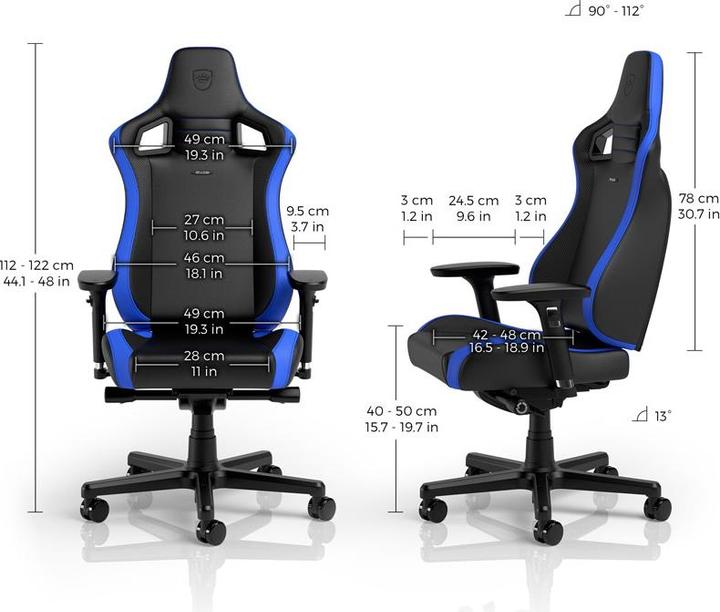 Produktbild noblechairs EPIC Compact Gaming Stuhl - schwarz/carbon/blau