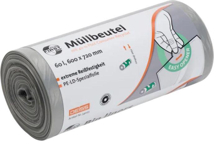 Produktbild Deiss Müllbeutel PCR First Plus 60l grau (1 x, 60 l)