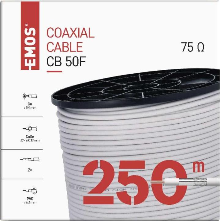 Actual product image Emos Coaxial cable CB50F, 250m (Antenna cable)
