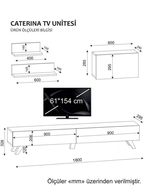 Image du produit Kalune Design Natasha (40 x 14,5 x 14,5 cm, 60 x 14,5 x 14,5 cm)