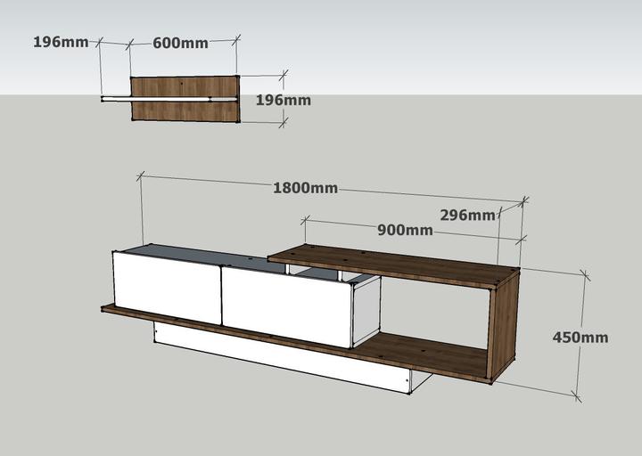 Actual product image Kalune Design Aziel (180 x 29.6 x 45 cm)