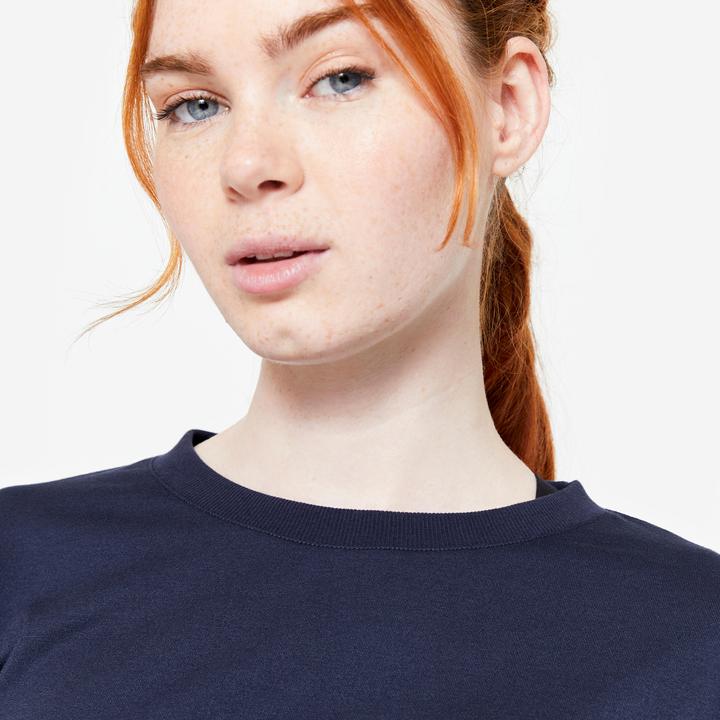 Image du produit Domyos T-shirt femme crop top - bleu foncé (XS)