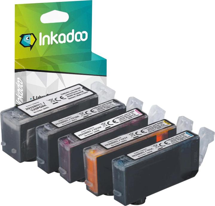 Immagine prodotto Inkadoo Il multipack di cartucce per stampanti compatibili con Canon PGI-520 / CLI-521 contiene 5x cartucce (Color)