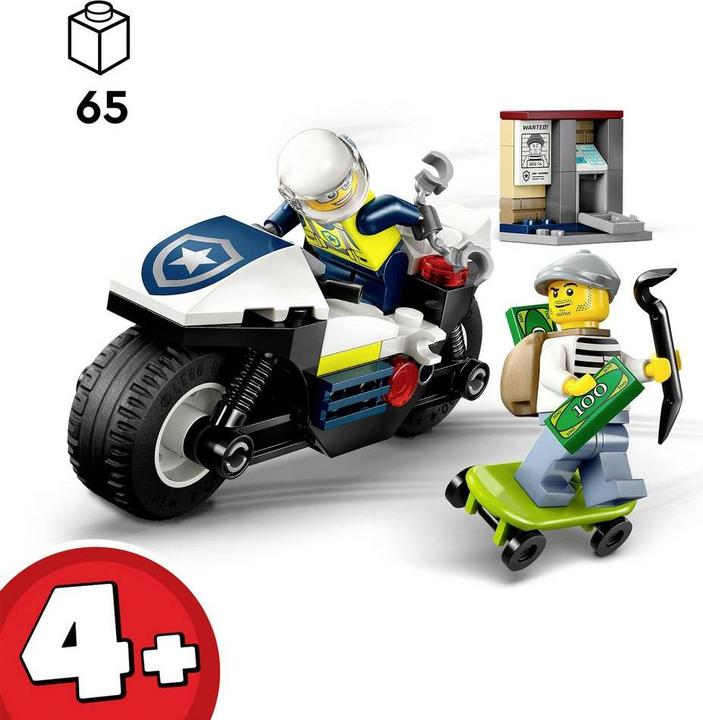 Actual product image LEGO CITY chase with the police motorbike (60455, LEGO City)