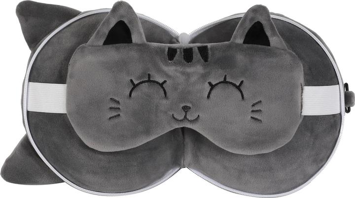 Total Juggling iTotal - Pillow with Sleep Mask - Grey Cat (XL2529) (Kopf- & Nackenkissen, Schlafmaske)