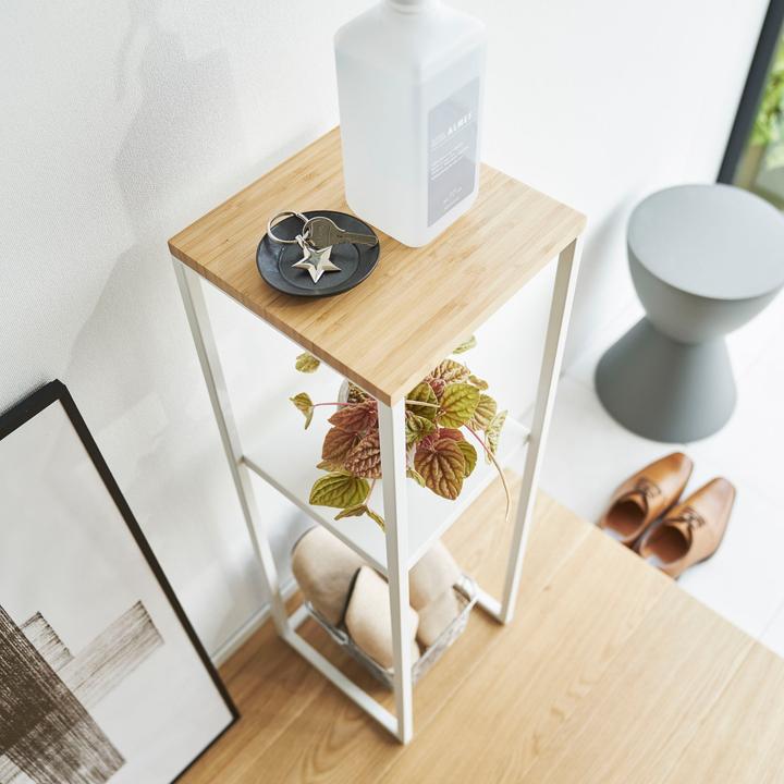 Image du produit Yamazaki Étagère à 2 niveaux avec plateau en bois TOWER
