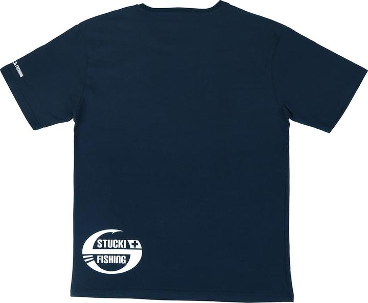 Actual product image Stucki Fishing Because Fanatics T-Shirt Blau (M)