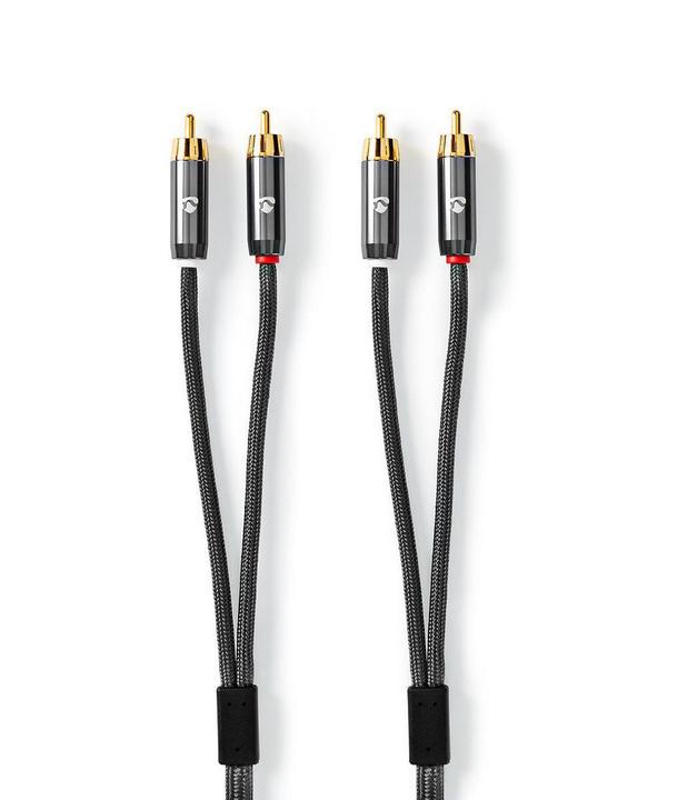 Immagine prodotto Nedis Cavo audio stereo 2X spinotti RCA 2X spinotti RCA placcati in oro 5,00 m rotondo grigio / grigio (5 m)