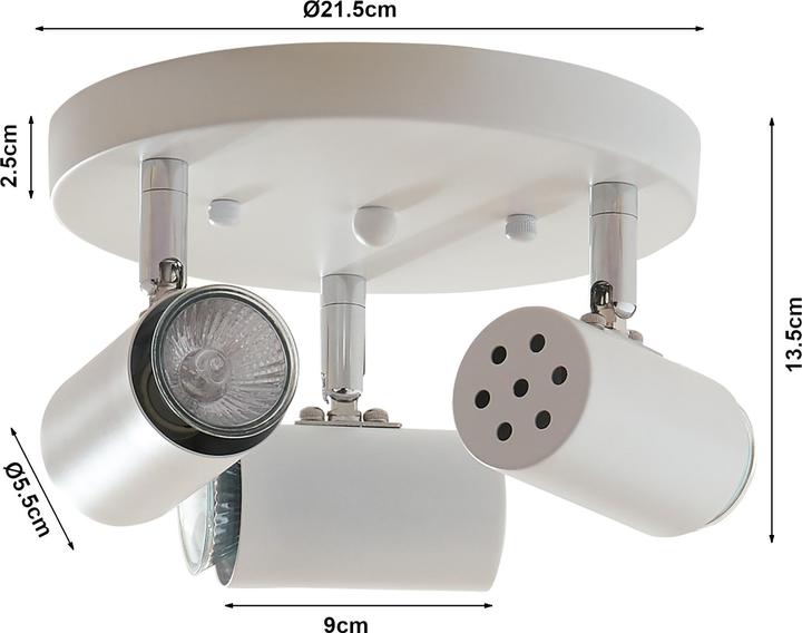 Actual product image Lux.Pro Deckenleuchte Bathgate 3 x GU10 Weiss (GU10)