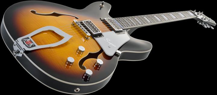 Actual product image Hagstrom Electric Guitar, Super Viking, Tobacco Sunburst (Semi acoustic guitar)
