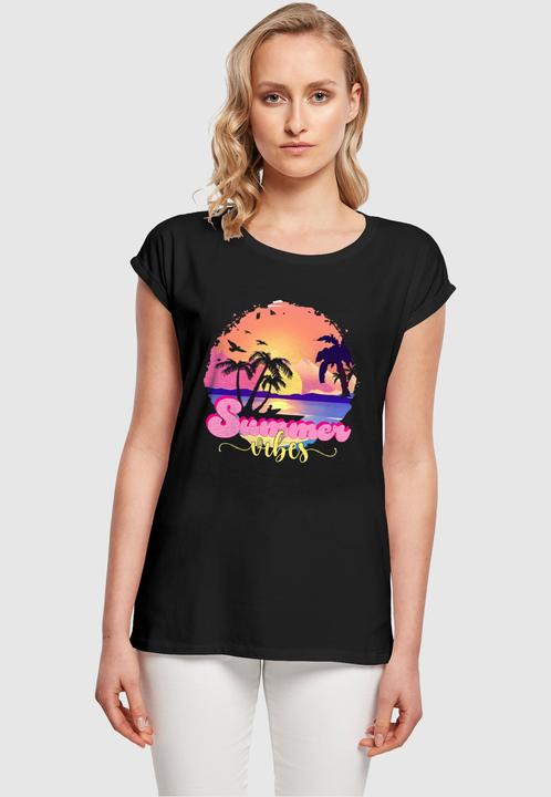 Actual product image Merchcode Ladies Summer Vibes Sunset Extended Shoulder Tee - 116527 (XL)