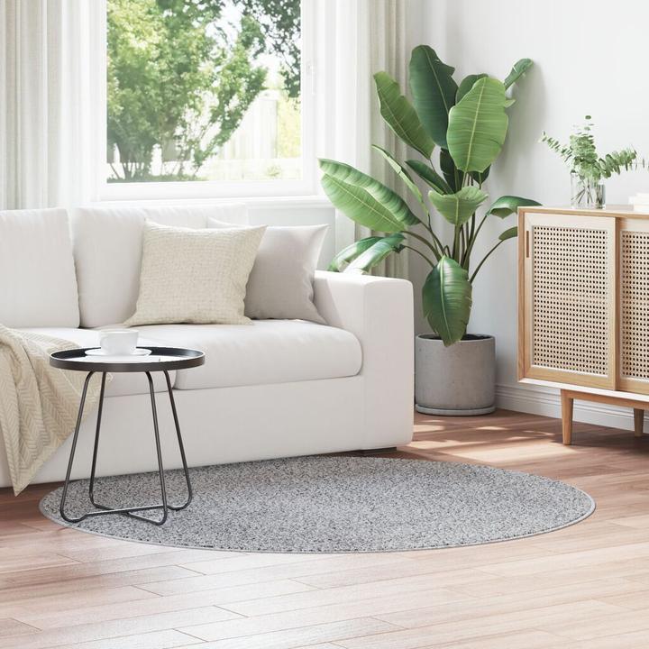 Produktbild VidaXL Kuscheliger Teppich mit Latexboden Grau ø160 cm (160 x 160 cm)