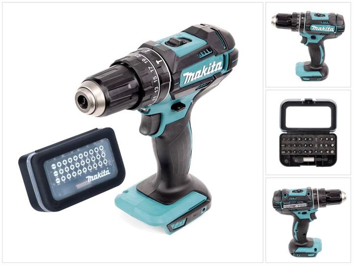 Actual product image Makita DHP 482 Z Battery impact drill 18 V 62 Nm + bit set 31 pcs ( D-30667 ) (Rechargeable battery operated)