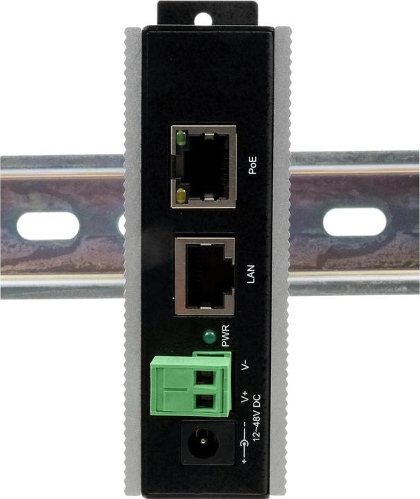 Produktbild Exsys GmbH PoE Gigabit Injektor, Metall Gehäuse (bis 24V) -40C bis +75C (802.3af (PoE), 802.3at (PoE+), 30 W)