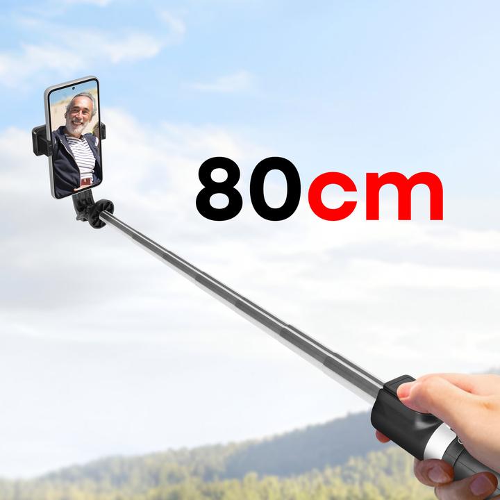 Produktbild xO Selfie-Stick Bluetooth-Stativ SS10 schwarz 80cm