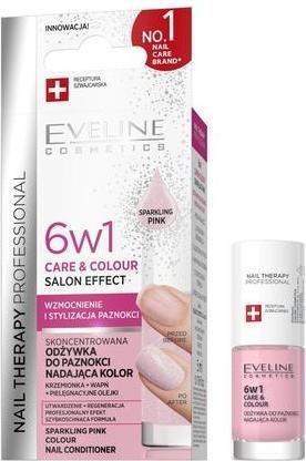 Eveline Nail Therapy 6w1 Care & Colour skoncentrowana odżywka do paznokci Sparkling Pink 5ml (5 ml)