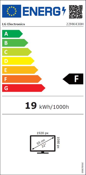 Energy Label LG 22MK430H-B (1920 x 1080 pixels, 21.50")