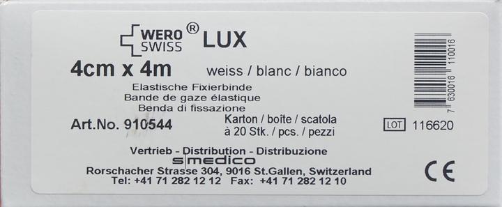 Actual product image Wero Swiss Lux Elastische Fixierbinde 4mx4cm weiss