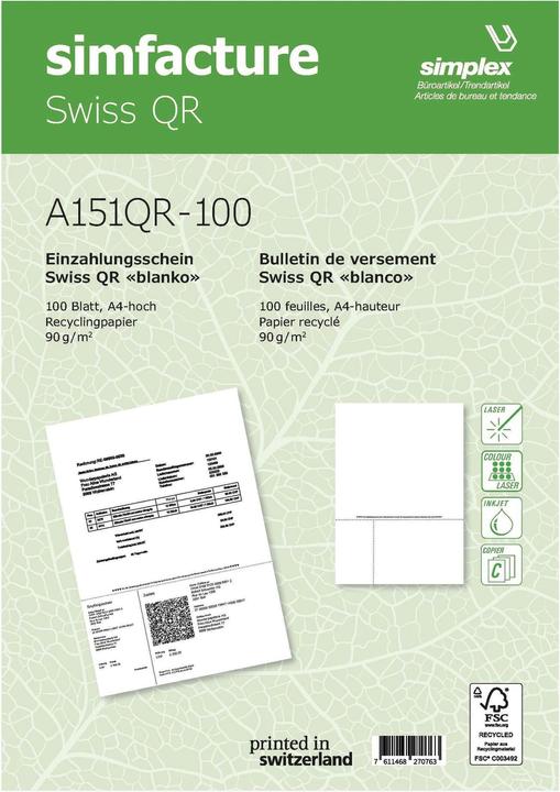 Immagine prodotto Simplex Simfacture - Swiss QR (100 x)