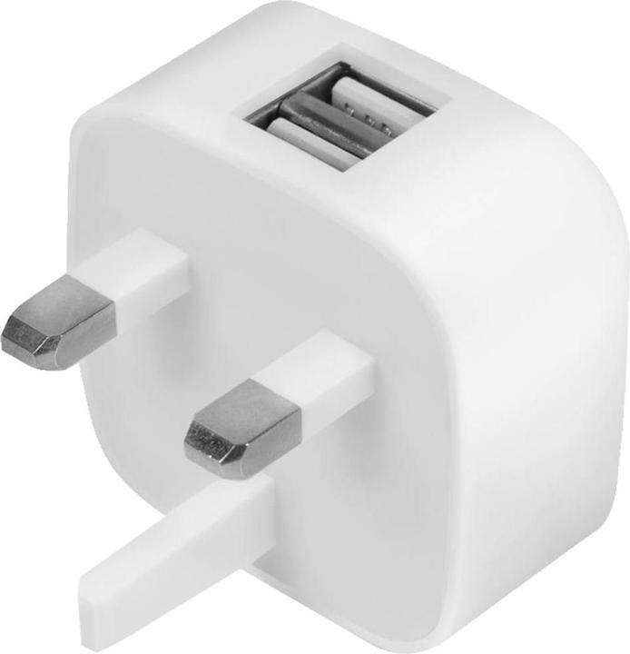 Image du produit LogiLink Adaptateur de prise USB anglais, 2x port USB, 10,5W, blanc (10.50 W)