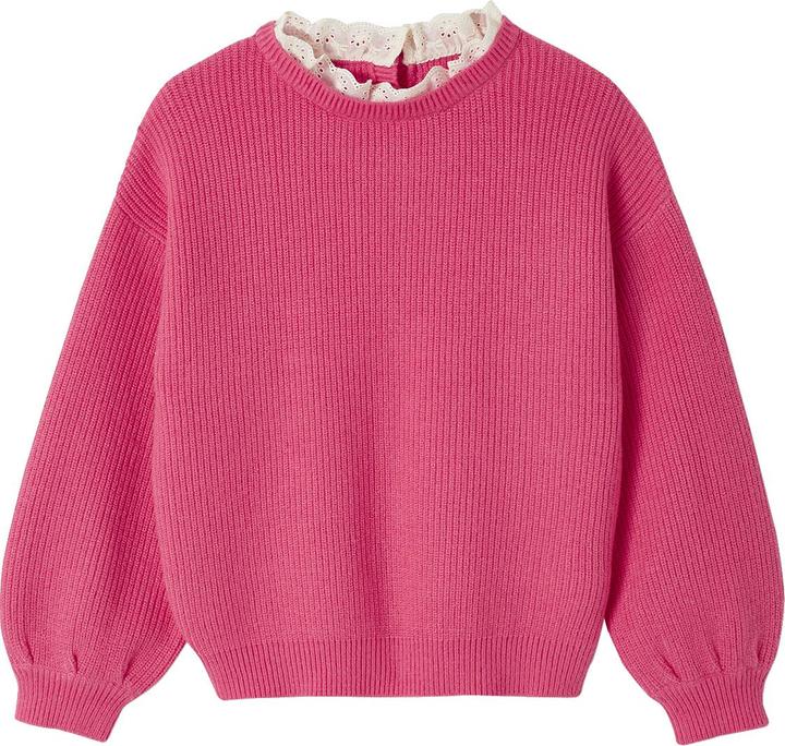Vertbaudet Mädchen Pullover mit Volantkragen, Capsule Collection MAMA, TOCHTER & BABY Oeko-Tex