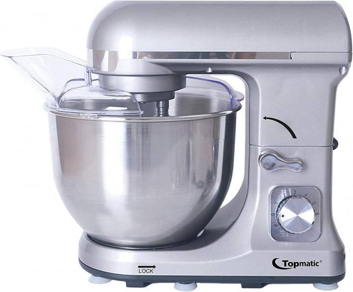 Actual product image Topmatic PKM-1400.2 Silver colour Multifunctional mixer 1400W 1400 Watt 5 L Food processor Dough mixer (1400 W)