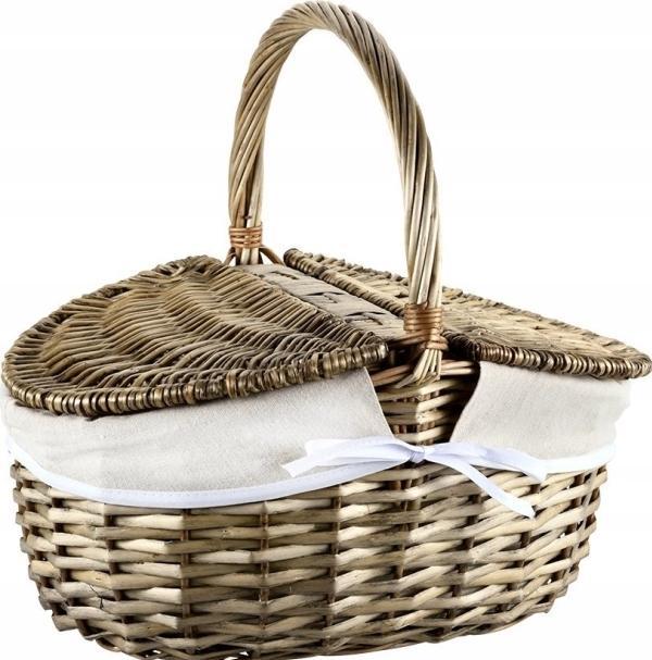 Actual product image Kesper Wicker shopping basket with textile lining 40x28x36 cm