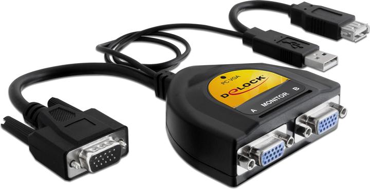 Delock VGA Splitter 2-Port, USB-Strom