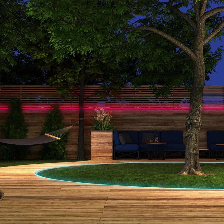 Immagine prodotto Müller Licht LED-Strip da esterno bianco + colore 36W 1200 lm 1800- 6500 K + RGB luce diurna bianco caldo (Bianco caldo, 500 cm, Esterno)