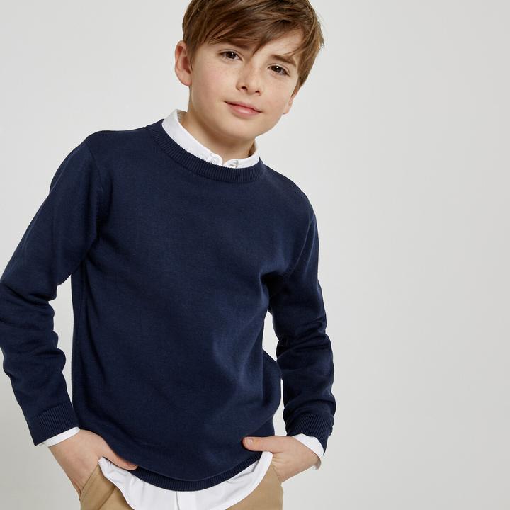 Produktbild La Redoute Collections Feinstrickpullover mit rundem Ausschnitt (102)