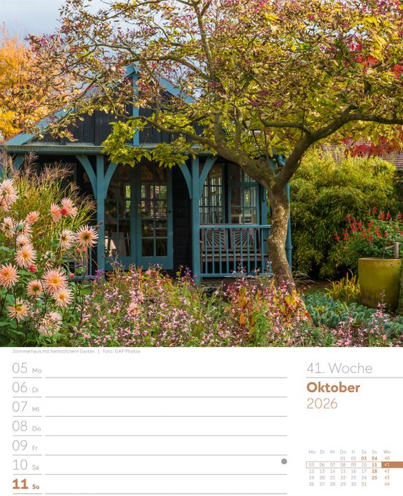 Produktbild Gartenglück - Wochenplaner Kalender 2026 (25 x 33 cm, Harter Einband, Deutsch)