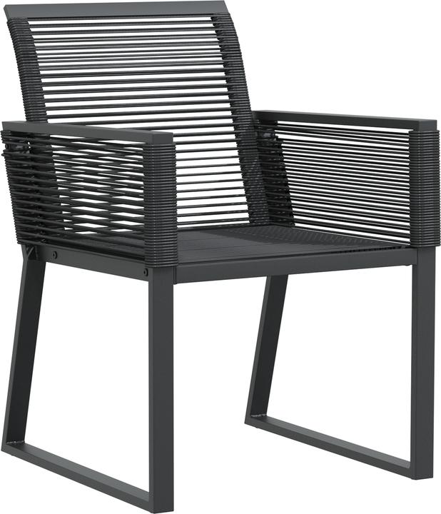 Produktbild VidaXL 9-teiliges Garten Esszimmer Set Schwarz Poly Rattan (80 cm)