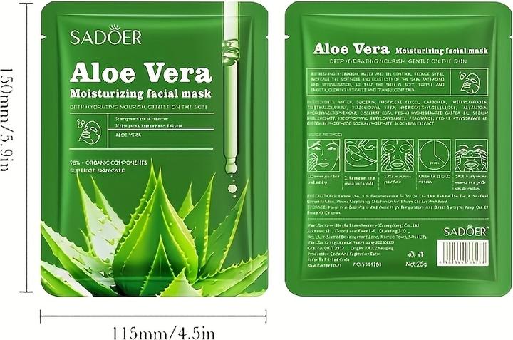 PhoneLook 8er Pack Aloe Vera Tuchmasken feuchtigkeitsspendend und straffend mit Hyaluronsäure alkoholfrei (25 ml)