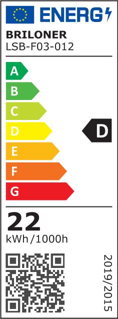Label énergétique Briloner B smart WiFi + Bluetooth Panneau LED RGB/W, LED/22W (2700 lm)