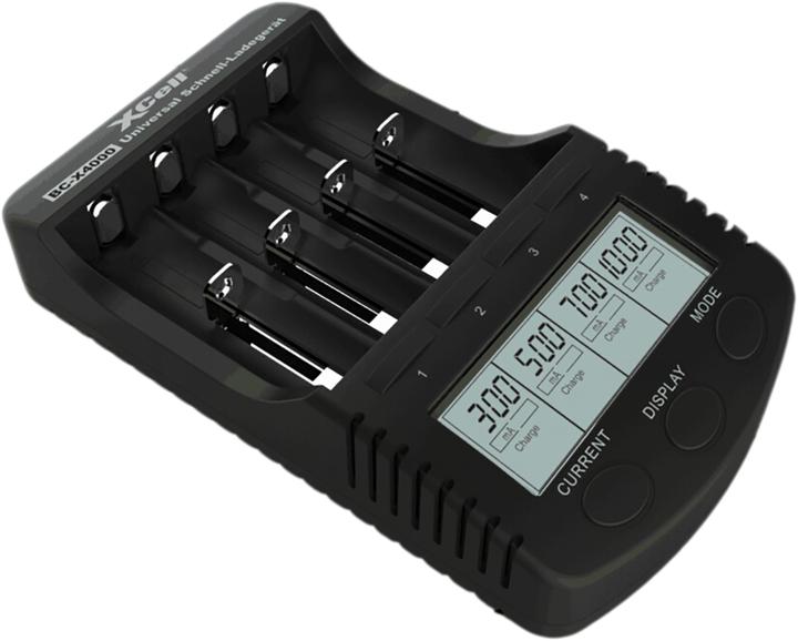 Produktbild XCell Schnell-Ladegerät BC-X4000 Digital LCD (1 Stk., 14500, 16340, 17500, 18490, 18650, 26500, 26650, Sub-C, AA, AAA, RCR123A, Ladegerät inkl. Akku)