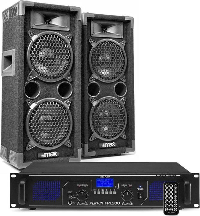 Fenton DJ -Soundinstallation mit Bluetooth - Max26 DJ -Lautsprecher + Bluetooth -Verstärker -Kombination -